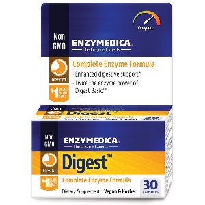 Digest (30 caps)* Digest assists digestion and absorption of nutrients. Enzymedica uses an exclusive Thera-blend process for its protease, lipase, amylase and cellulase..